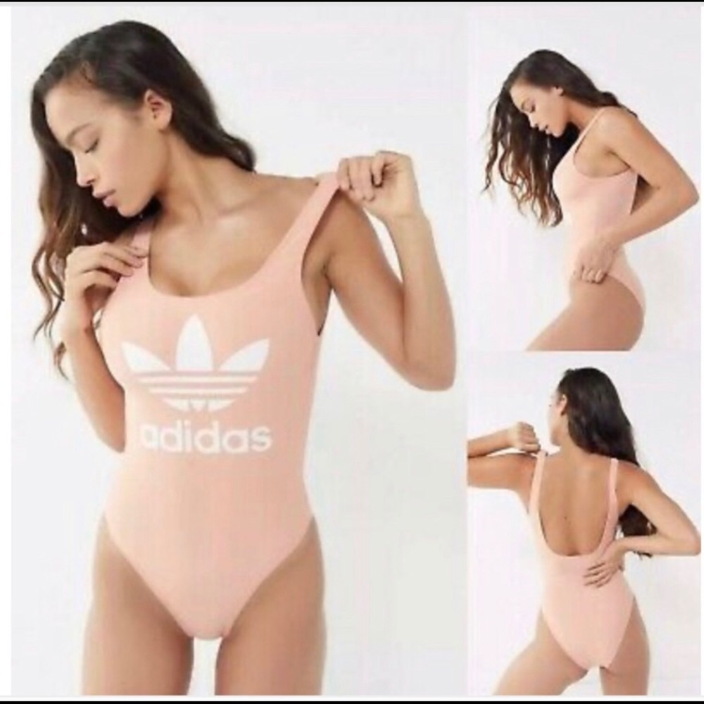 Adidas Trefoil Swimsuit Pink Logo - One Piece!